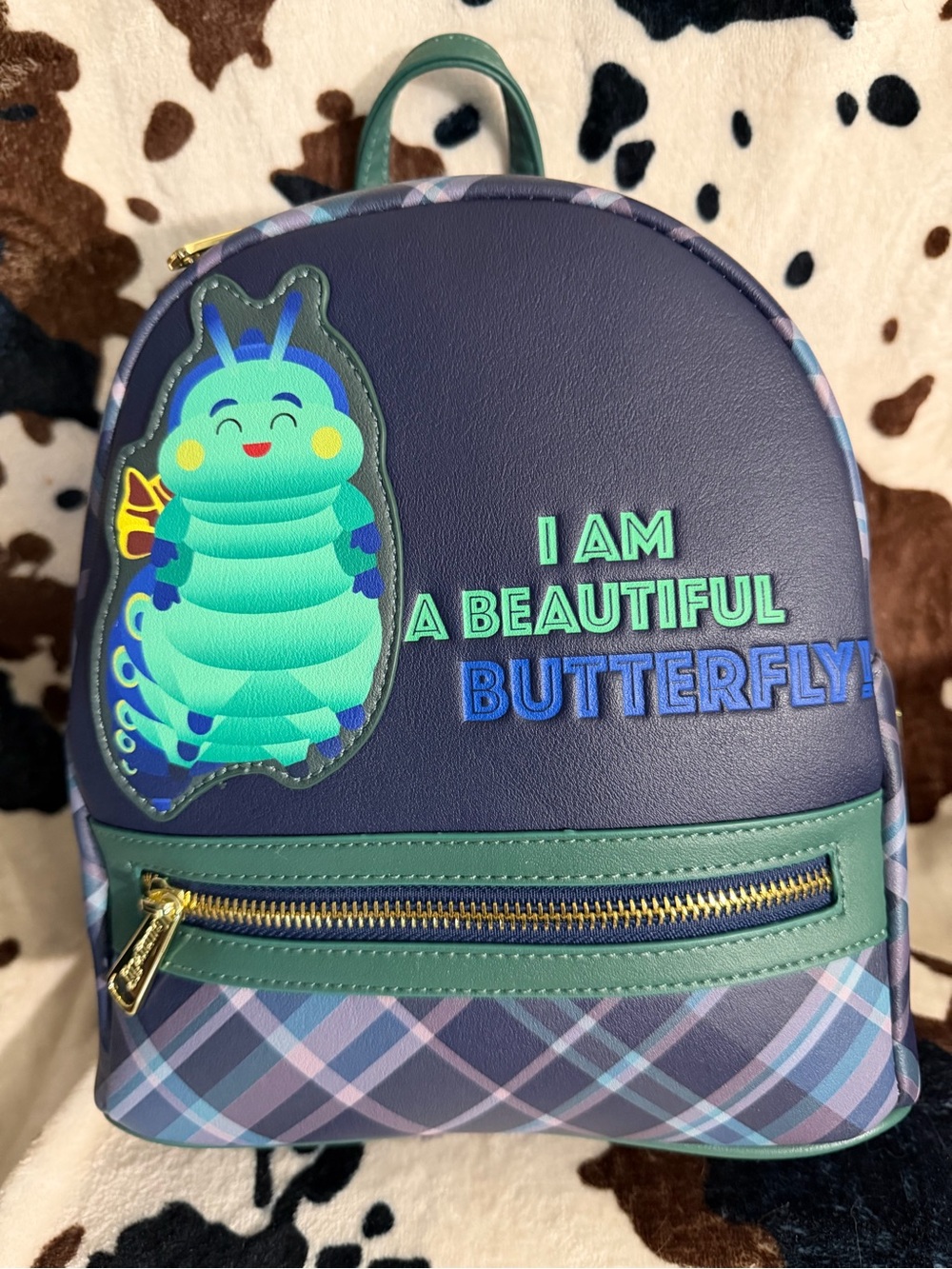 Loungefly Navy & Teal Butterfly Patch Mini Backpack
